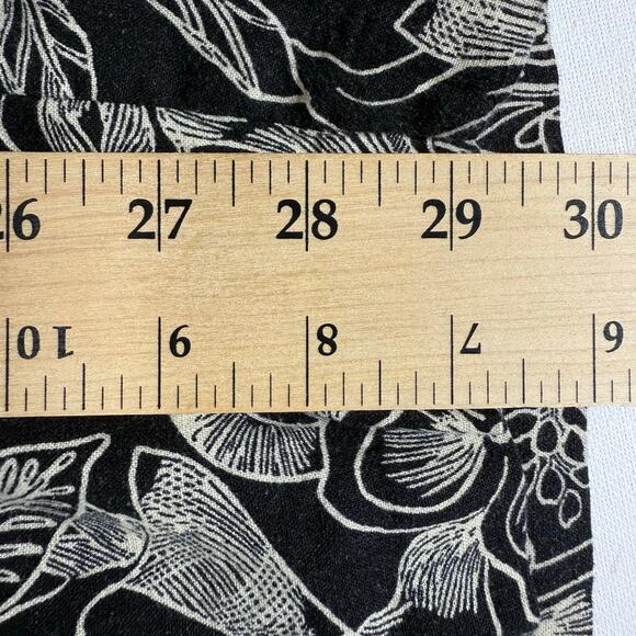 Lane Bryant Linen Viscose Print Pants Women’s 14 Black White Elastic Waist - Picture 6 of 7
